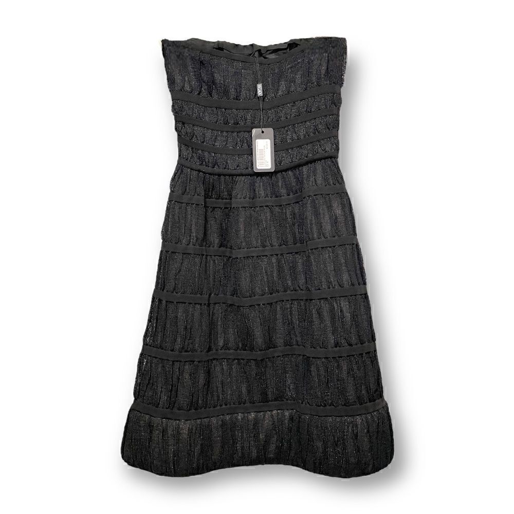 ALAÏA PARIS Black Knit Overlay Dress |Size:Small| - Picture 4 of 14